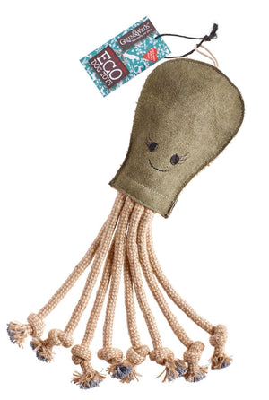 Green & Wilds Olive Octopus (Eco Dog Toy)